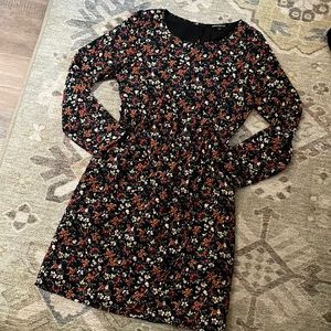 JCrew floral lined long-sleeve dress